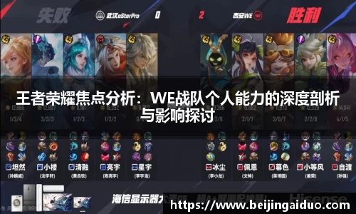 王者荣耀焦点分析：WE战队个人能力的深度剖析与影响探讨